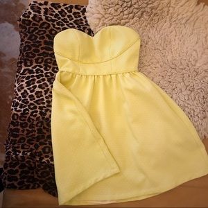 Yellow 50s Strapless Sweetheart Dress